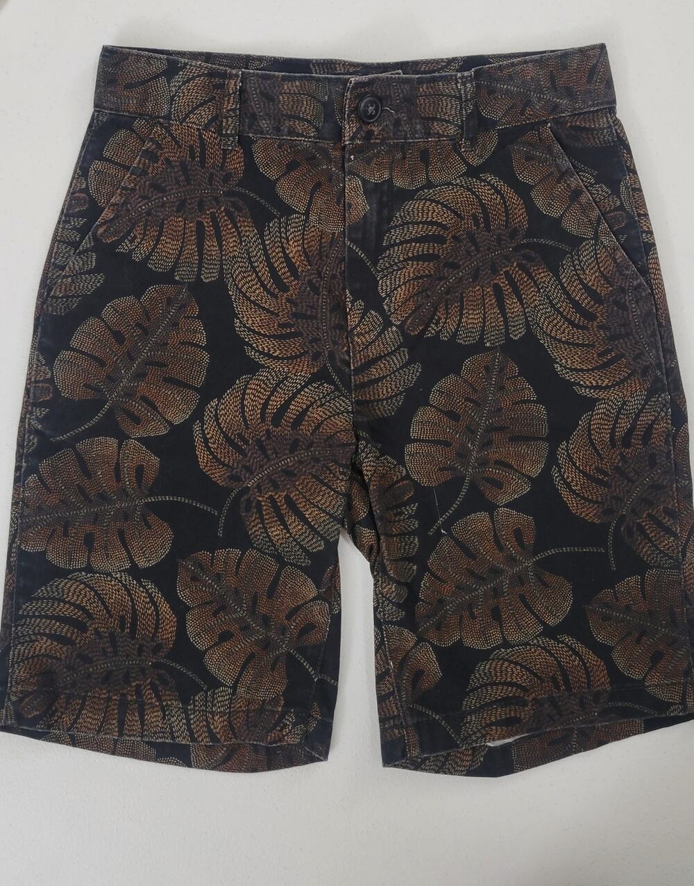The Children’s Place Boys Size 10 Tropical Leaf Print Bermuda Shorts Cotton